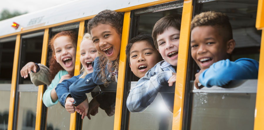 kids on a bus